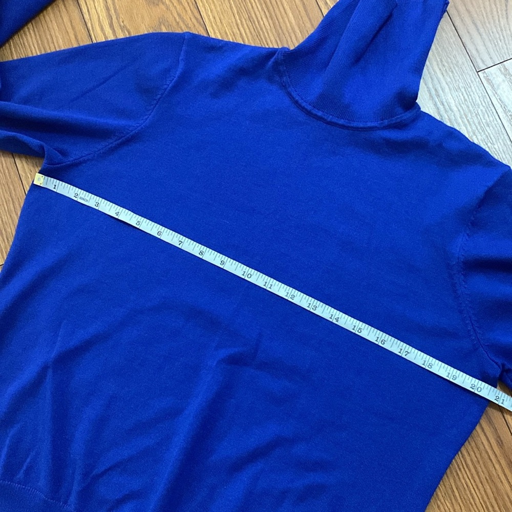Madison Grey woman’s mock turtleneck sweater ribbed royal blue rayon blend XL - Picture 11 of 14
